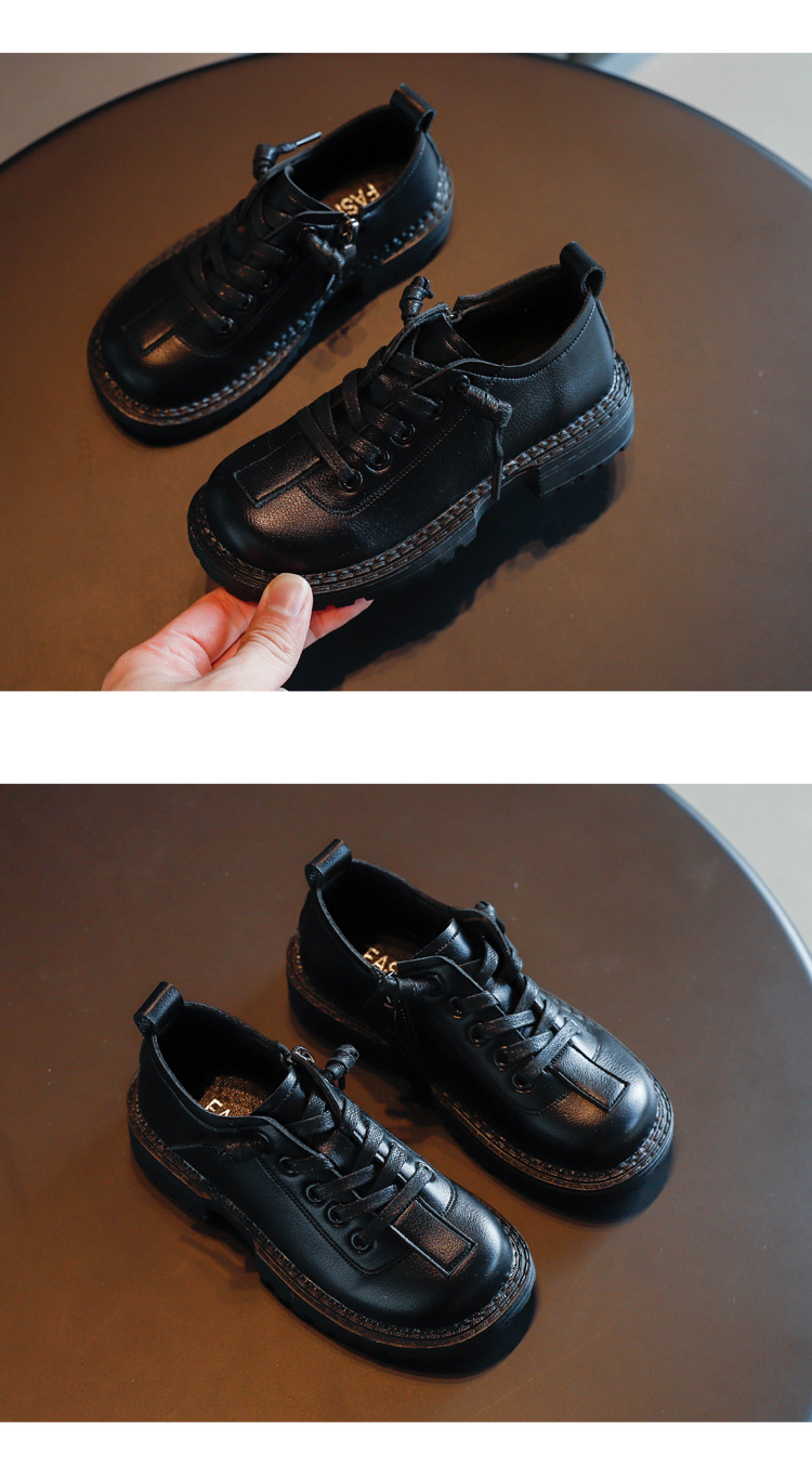 Children's Shoes, Girls' Shoes, All-match Leather Shoes with Soft Soles, Baby Boots