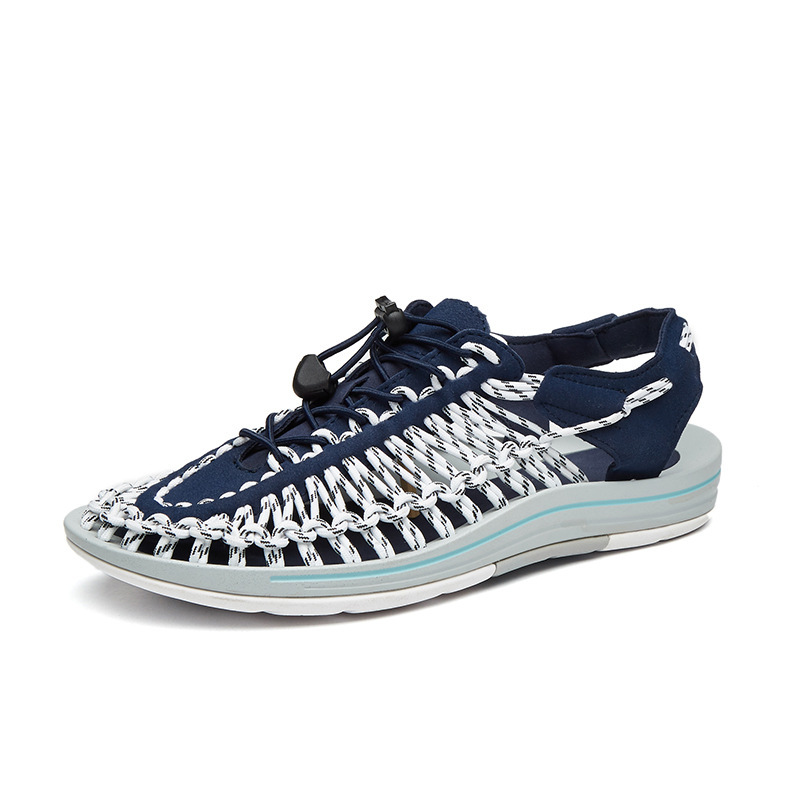 Sandals Men&apos;s Summer Soft-soled Beach Shoes Men&apos;s Hole Woven Couple Casual Sports Slippers
