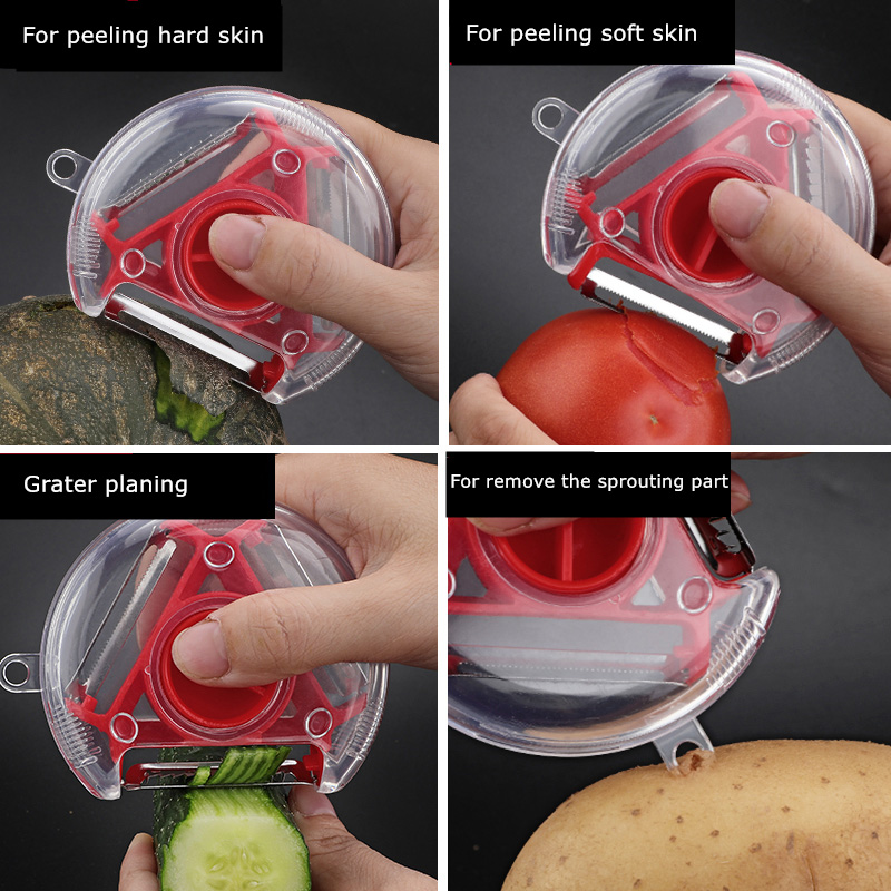 3 in 1 Trio Peeler Set Slicer Stainless Steel Shredder Cutter Multi Peel Blade Grater Kitchen Tool