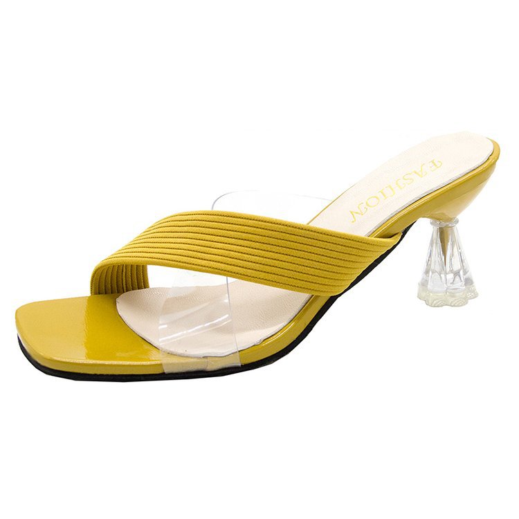 Slippers Women&apos;s New Style Women&apos;s Shoes Summer Square Head Fish Mouth Sandals