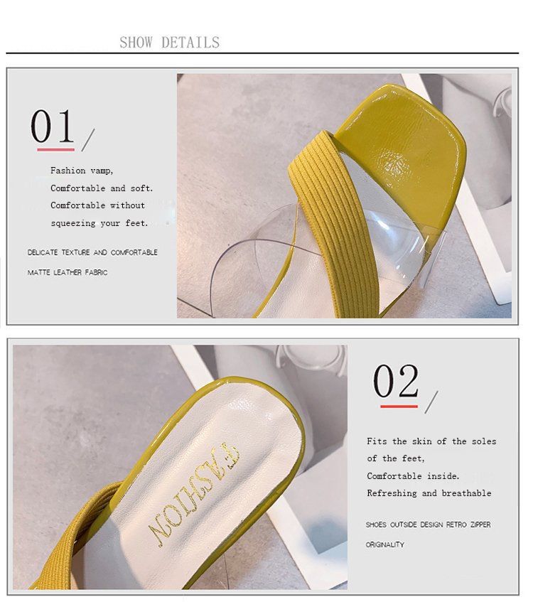 Slippers Women&apos;s New Style Women&apos;s Shoes Summer Square Head Fish Mouth Sandals
