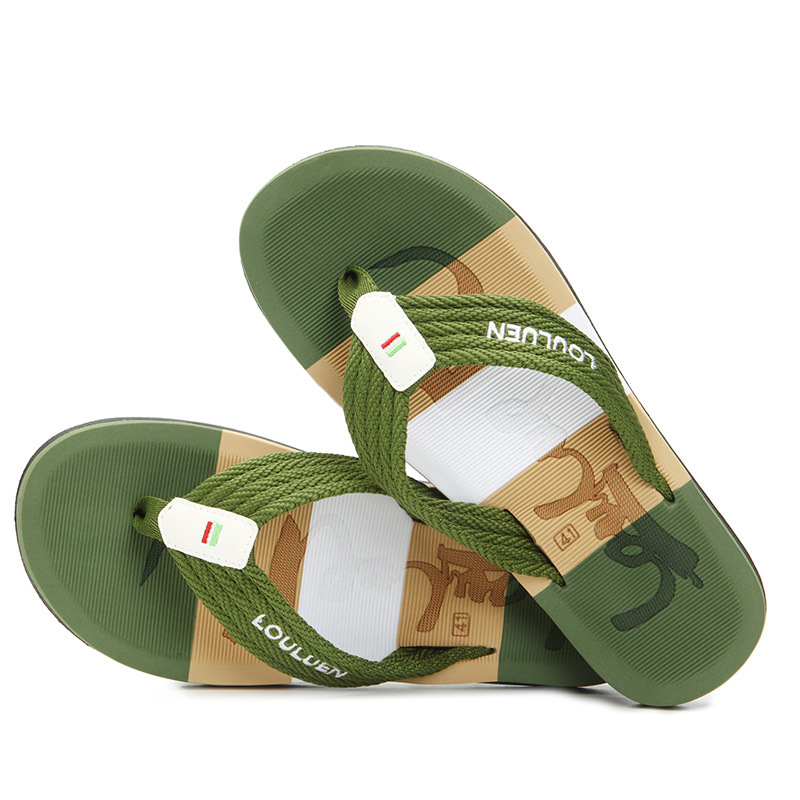 New Summer Flip Flops Beach Shoes Fashion Slippers Men&apos;s Trendy Outer Wear Clip Tow