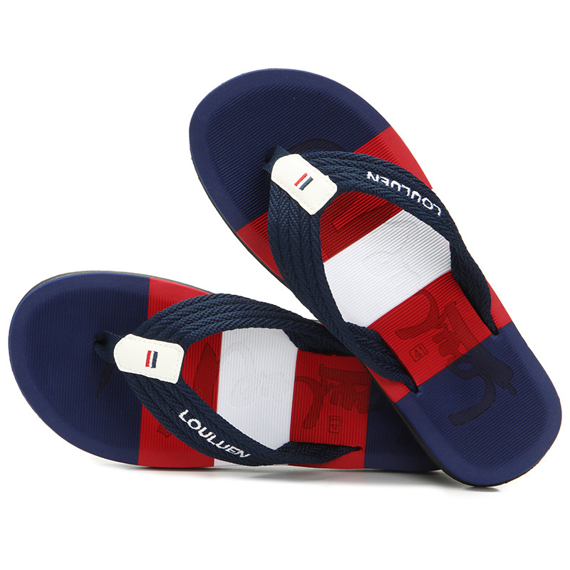 New Summer Flip Flops Beach Shoes Fashion Slippers Men&apos;s Trendy Outer Wear Clip Tow