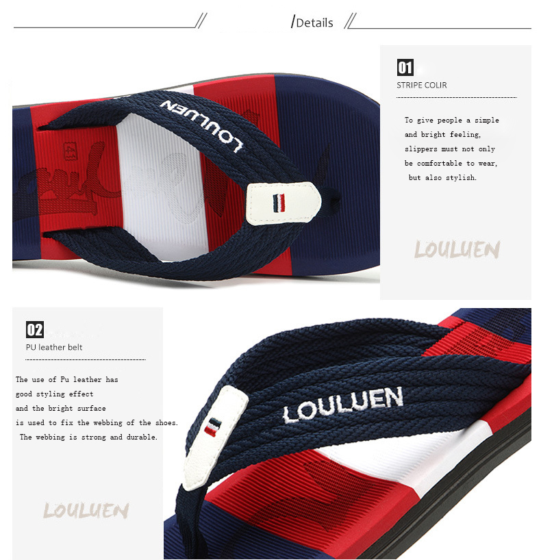 New Summer Flip Flops Beach Shoes Fashion Slippers Men&apos;s Trendy Outer Wear Clip Tow