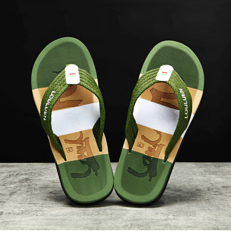 New Summer Flip Flops Beach Shoes Fashion Slippers Men&apos;s Trendy Outer Wear Clip Tow