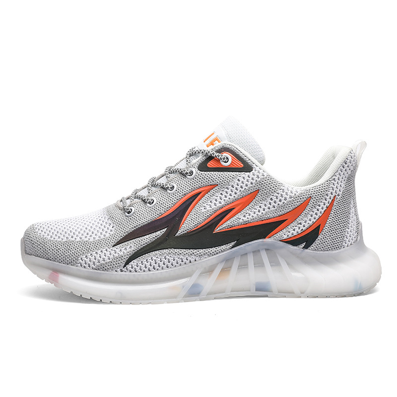 Fall Men's Casual Sports Mesh Running Shoes Flame Reflective Popcorn Coconut Shoes