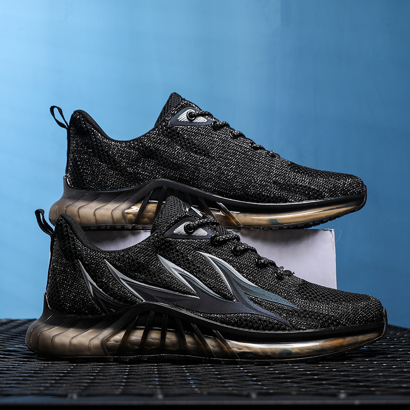 Fall Men's Casual Sports Mesh Running Shoes Flame Reflective Popcorn Coconut Shoes
