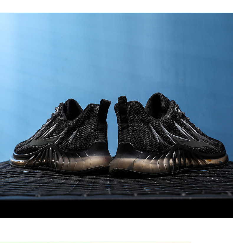 Fall Men's Casual Sports Mesh Running Shoes Flame Reflective Popcorn Coconut Shoes