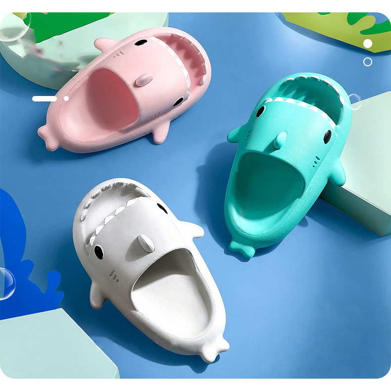Three-dimensional Shark Eva Slippers Children Slippers Summer Home Furnishing Children Parent-child Non-slip Soft Bottom Baby Slippers