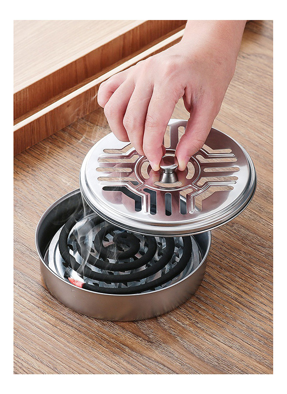 Stainless Steel Mosquito Coil Cover Fire Repellent Incense Holder Household Creative Portable Mosquito Stand