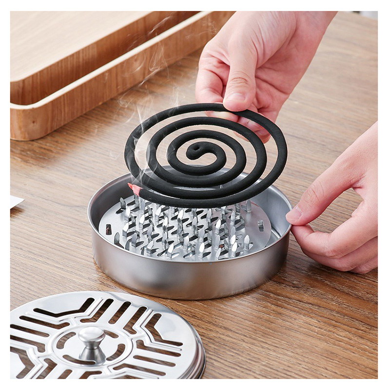 Stainless Steel Mosquito Coil Cover Fire Repellent Incense Holder Household Creative Portable Mosquito Stand
