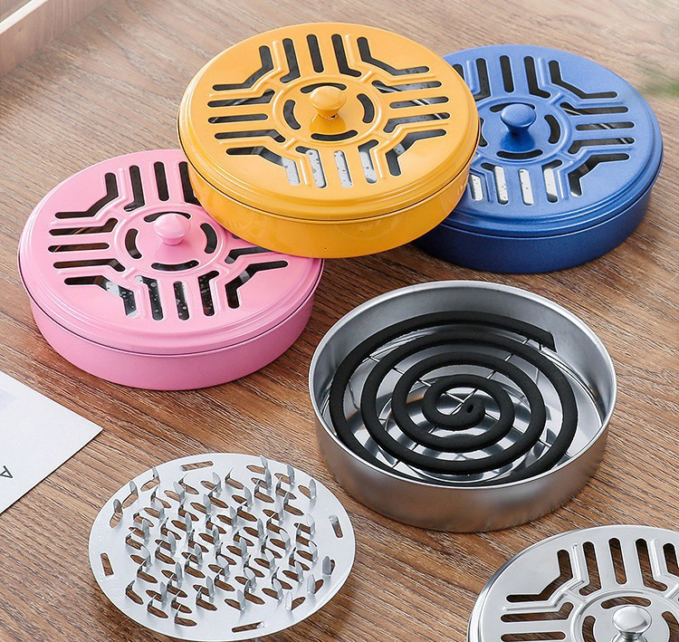 Stainless Steel Mosquito Coil Cover Fire Repellent Incense Holder Household Creative Portable Mosquito Stand