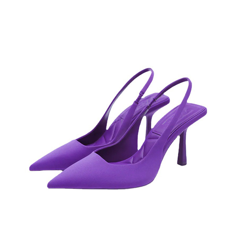 Pointy Toe Stiletto Heel Mid-heel Heel Heel Hollow-heeled Sandals Heels Green Plus-size Women's Shoes 36-42