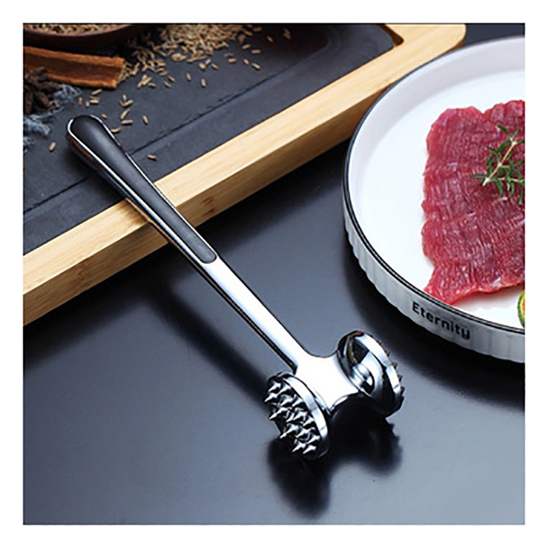 Solid Meat Hammer Steak Hammer Meat Cutter Ribs Cutter Kitchen Household Hit Tender Meat Tool Double-sided Loose Meat Hammer