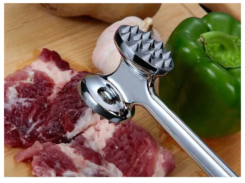 Solid Meat Hammer Steak Hammer Meat Cutter Ribs Cutter Kitchen Household Hit Tender Meat Tool Double-sided Loose Meat Hammer