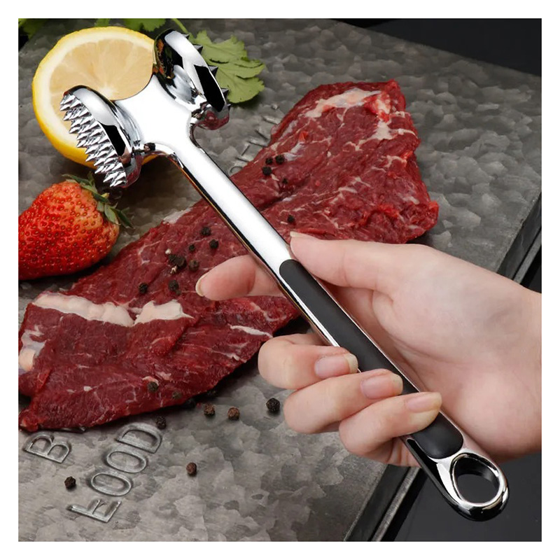 Solid Meat Hammer Steak Hammer Meat Cutter Ribs Cutter Kitchen Household Hit Tender Meat Tool Double-sided Loose Meat Hammer