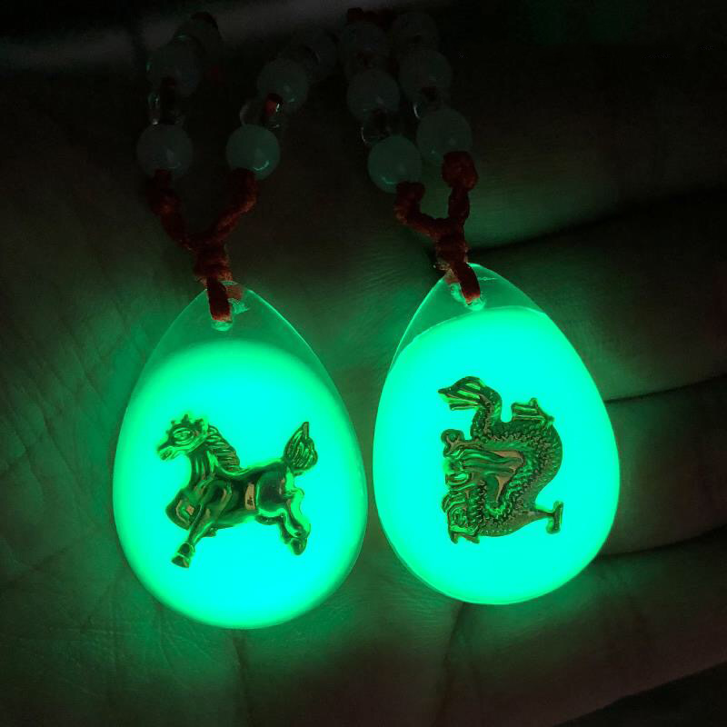 Glow Necklace 12 Chinese Zodiac Year Male and Female Student Baby Safety Pendant