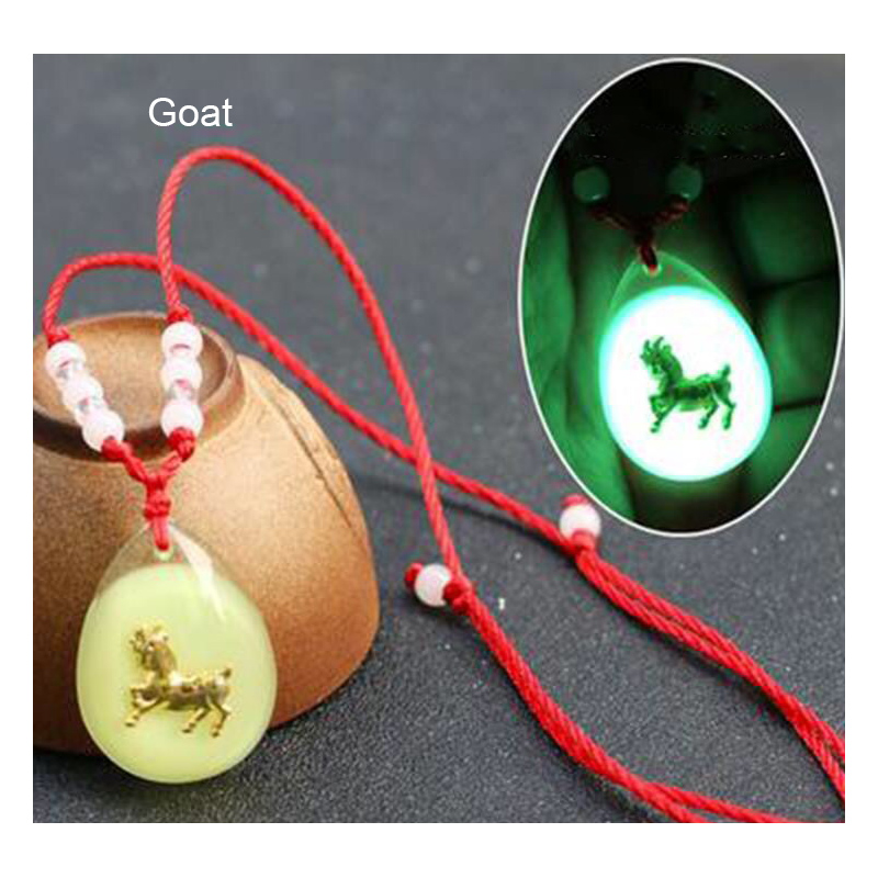 Glow Necklace 12 Chinese Zodiac Year Male and Female Student Baby Safety Pendant