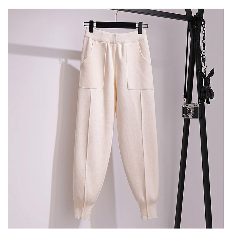 Haren Pants Women's Autumn and Winter Radish Pants Large Size Small Foot Pants Loose Legs Thick Thin Knit Trousers