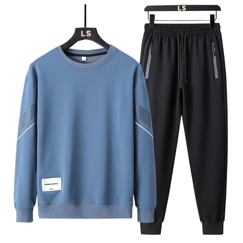 Sports Suit Men's New Fashion Long-sleeved Hoodie Tie Foot Trousers Comfortable Casual Two Sets