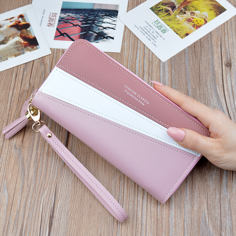 Women&apos;s bags, new ladies&apos; hand wallets, women&apos;s long style, large capacity, simple zipper handbags