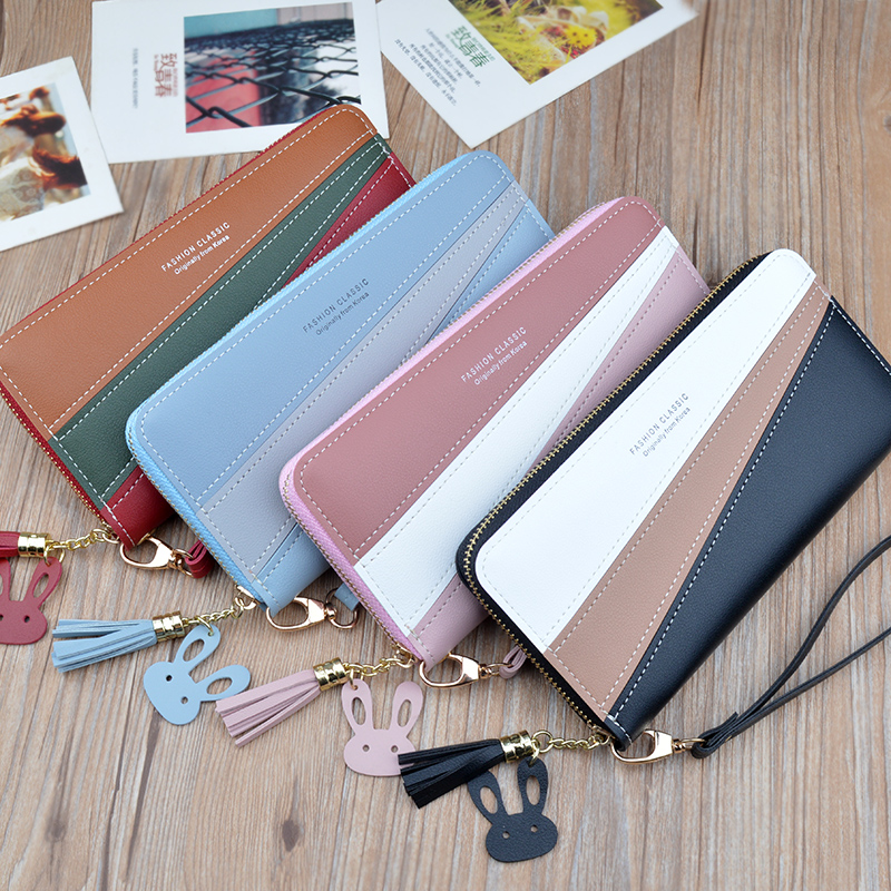 Women&apos;s bags, new ladies&apos; hand wallets, women&apos;s long style, large capacity, simple zipper handbags