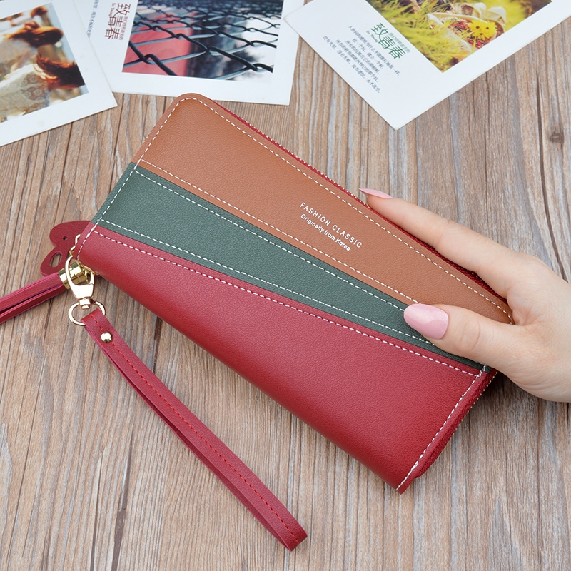 Women&apos;s bags, new ladies&apos; hand wallets, women&apos;s long style, large capacity, simple zipper handbags