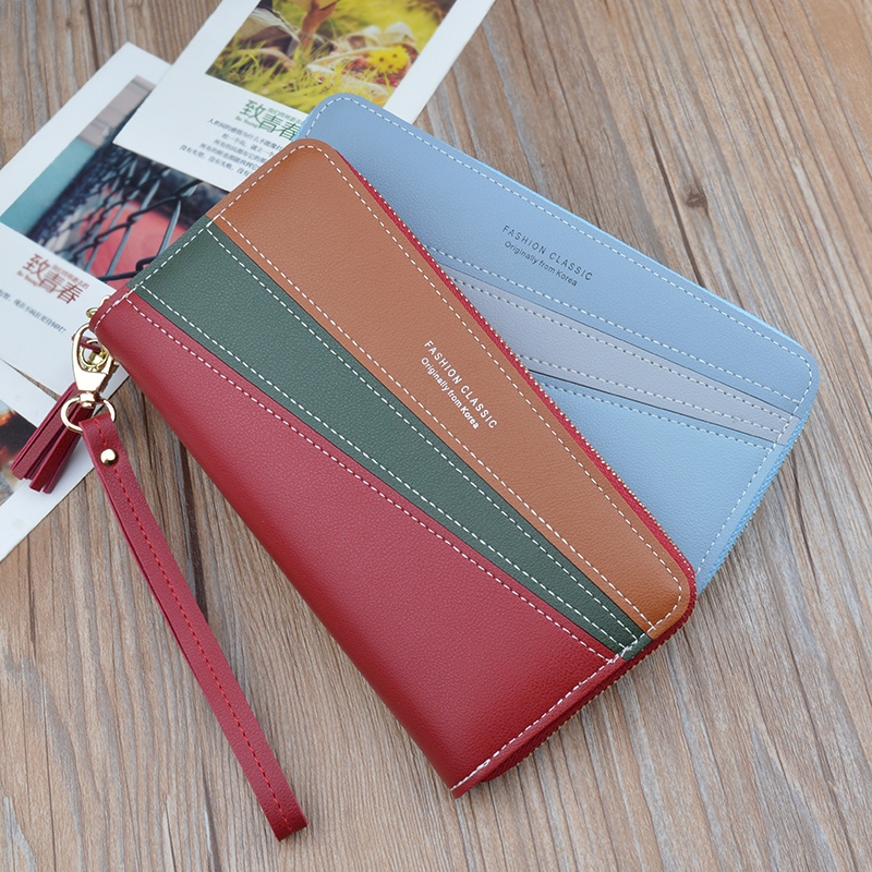 Women&apos;s bags, new ladies&apos; hand wallets, women&apos;s long style, large capacity, simple zipper handbags