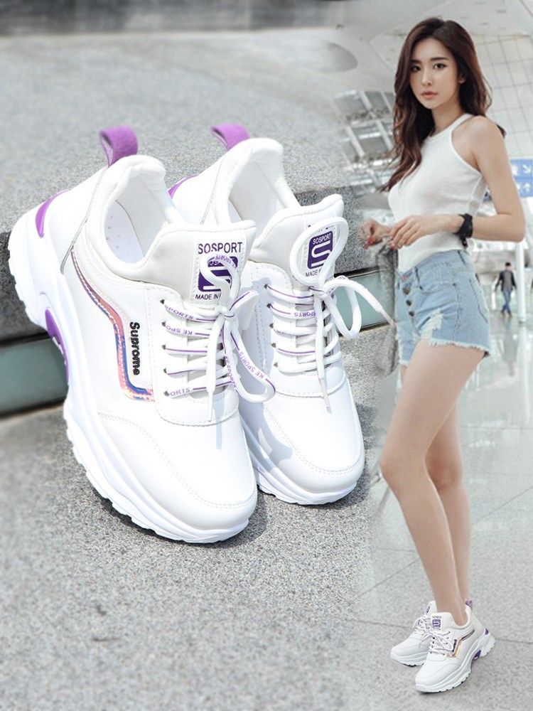 SXCHEN New Women's Shoes Sneakers Women Season All-Match Shoes Ladies Platform Ladies Shoes Running Shoes Girls Sneakers Buy a Size Larger than usual Casual High daddy Work party Gift Holiday white,40