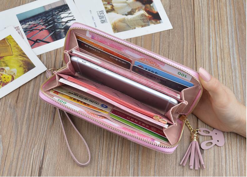 Women&apos;s bags, new ladies&apos; hand wallets, women&apos;s long style, large capacity, simple zipper handbags