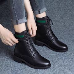 Women's shoes Martin boots women's British style new short boots women's thick-soled tide shoes women's boots ladies fashion girls comforta Casual Boots elegant squa Black 38