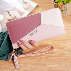 New Fashion matching women's long purse Multi-function wallet for women handbag card bag Black Pink Big Multi-card Daily, Event, Office African Fashion Female girl holiday party bi one size Pink