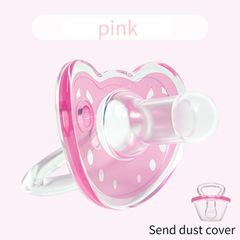 Baby pacifier sleep type super soft newborn imitation breast milk silicone pacifier fake pacifier molar stick Kids Infant Newborn Soother Orthodontic Baby Stuff High Quality Cartoo Pink
