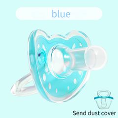 Baby pacifier sleep type super soft newborn imitation breast milk silicone pacifier fake pacifier molar stick Kids Infant Newborn Soother Orthodontic Baby Stuff High Quality Cartoo Blue
