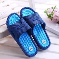 New Men's Slippers Boy's Outer Wear Home Non-slip Thick-soled Indoor Home Slippers and Slippers lightweight Outdoor Sports Unisex Bathroom Bath Non-slip Wear-resistant Soft Bottom  Blue 40-41