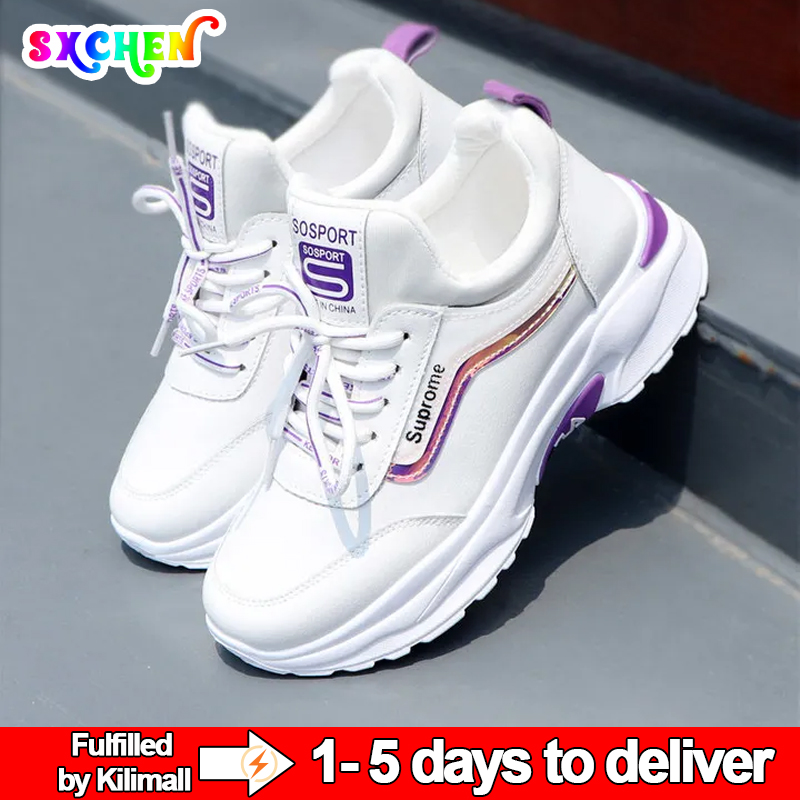 SXCHEN New Women's Shoes Sneakers Women Season All-Match Shoes Ladies Platform Ladies Shoes Running Shoes Girls Sneakers Buy a Size Larger than usual Casual High daddy Work party Gift Holiday