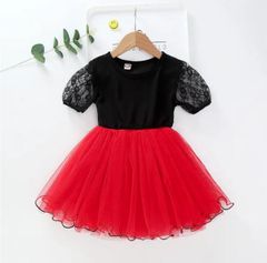SXCHEN Girl Dress Princess Dresses Bowknot cute Kids Clothing Vest Girl's Sunsuit Slip Dresses Girl Student Princess Red 2 3 4 5 6 7 8 9 10 11 12 13 14 years old baby Cute bea Red black 100cm