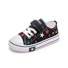 SXCHEN Boys Shoes Flat Soled Shoes Children's Canvas Shoes Boy Casual Shoes Star Shoes Comfortable Soft Casual Shoes Kids Sneakers Holiday Party Birthday Girlfriend Gift Stud Unise Black 32 [inner len