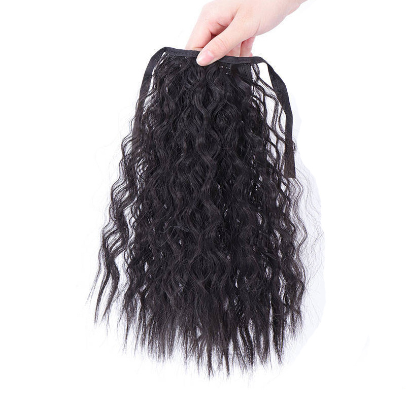 SXCHEN Girl Wig Curly Hair Extension Ponytail wig Children's Long Hair Bandage Corn Perm Big Wave Long Curly Hair High Ponytail Supply 11 inch Black Dark Brown strap-on hip-hop Daily Party Student