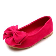 New Girls Shoes Bow Princess Shoes Fashion Trend Single Shoes Comfortable Soft Bottom Dress Shoes Girl's Slip-on Ballet Loafers Flat Party Wedding Princess Dress Shoes Bowknot Non- rose red 30 [inner 