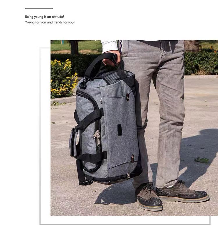 SXCHEN New Big Travel Bag Business Bag Large Capacity Men Hand Luggage Duffle Bags Nylon Weekend Bags Fashion Africa Grey Foldable Oxford Waterproof Unisex Gym Bags Women Multifunctional Bags Unisex