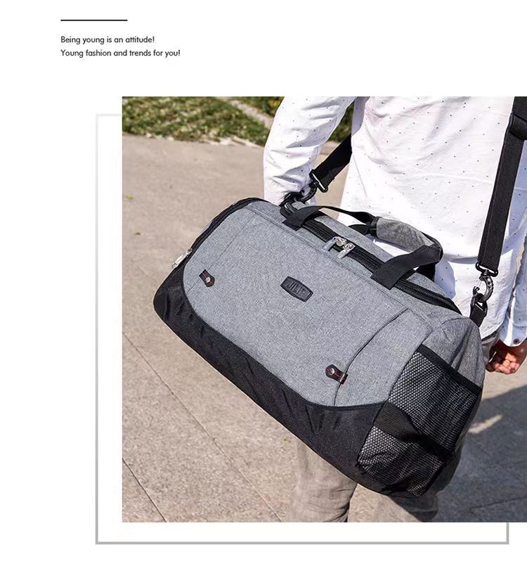 SXCHEN New Big Travel Bag Business Bag Large Capacity Men Hand Luggage Duffle Bags Nylon Weekend Bags Fashion Africa Grey Foldable Oxford Waterproof Unisex Gym Bags Women Multifunctional Bags Unisex