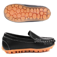 SXCHEN Boys' Comfort Loafer Shoes – Black Durable Upper, Cushioned Insole, Non-Slip Sole, Suitable For Family Gatherings & Relaxed Outfits, All Sizes Available