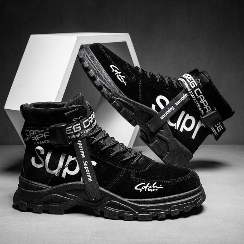 SXCHEN Men's Shoes Martin Boots Men Round Toe High Top Fashion Training Military Boots Man Shoes Travel Men's Tooling High-top Platform Trendy Boots Sports Shoes Boys Army Ankle Combat Boot Dad Gift