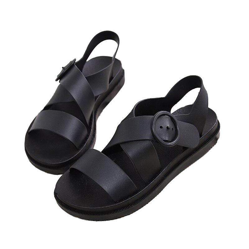 SXCHEN Women’s Shoe Simple Open Toe Flat Sandals Female Buckle Belt all-match Fashion Slippers non-slip wear-resistant Girl Breathable Take One Size Bigger Ssandals Casual Lady Shoes Girlfriend Gift