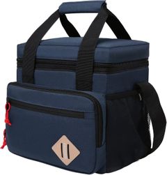 SXCHEN Soft Cooler Bag Lunch Cooler Bag for Work School Picnic Beach Leakproof Insulated Sided Cooler Bag With Adjustable Shoulder Strap for Kids/Adult Large Cooler Bag Collapsible Blue