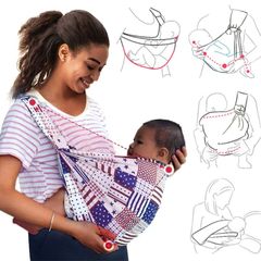SXCHEN Baby Sling Carrier Adjustable Baby Holder Carrier Baby Half Wrapped Sling Hip Carrier One Shoulder Labor-Saving Natural Cotton Carrier Perfect for Newborn Babies and Childre C-1