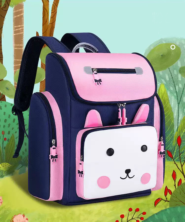 SXCHEN Schoolbag for Primary School Students Bunny Bag for Female Students for Grades 1 2 3 4 5 6 Super Light Weight Reduction Schoolbag for Boys and Girls Unisex Walking Camping School Birthday Gift Pink