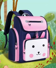SXCHEN Schoolbag for Primary School Students Bunny Bag for Female Students for Grades 1 2 3 4 5 6 Super Light Weight Reduction Schoolbag for Boys and Girls Unisex Walking Camping S Pink