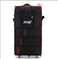 SXCHEN New Fold Luggage & Travel Gear > Travel Bags Waterproof Folding Air Checked Bag, Travel Bag, Large Capacity Luggage Bag, Women's storage Bag Outdoor Handbag With Wheels Men' Black [80 * 47 * 25